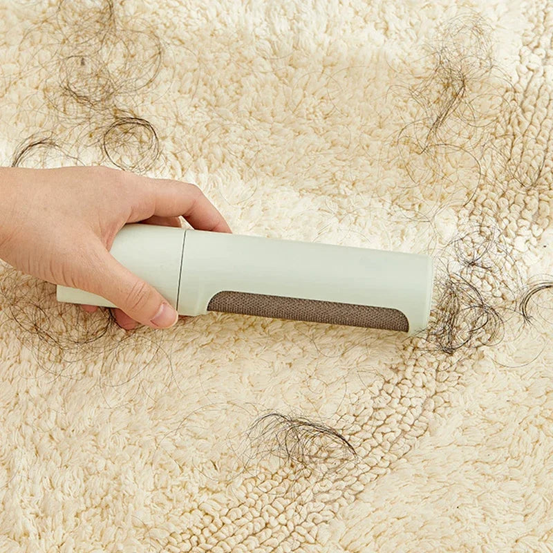 2-1 Reusable Pet Hair Remover Brush Lint Roller Self Cleaning Cat Dog Fur Hair Dust Removal Brush for Clothes Portable Effective